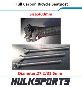 2015 Newly mtb road bike carbon seat post full carbon bicycle seatpost 27.2/31.6 diameter 400mm pipe length