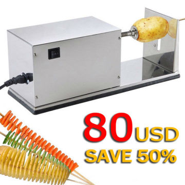 Stainless Steel Electric Tornado Spiral Potato Chips Slicer Twister Vegetable Cutter