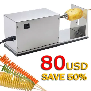 Stainless Steel Electric Tornado Spiral Potato Chips Slicer Twister Vegetable Cutter