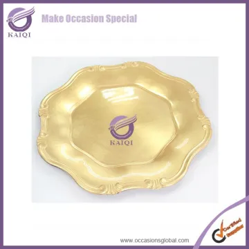 18578 charger plate stainless steel antique gold plate dinner plate