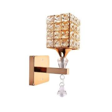Modern Simple K9 Crystal Wall Lamp with Switch for Bedroom Bedside