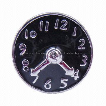 Enamel Cufflinks, Clock Style, Made of Brass, Various Colors Available, OEM and ODM Orders Welcomed