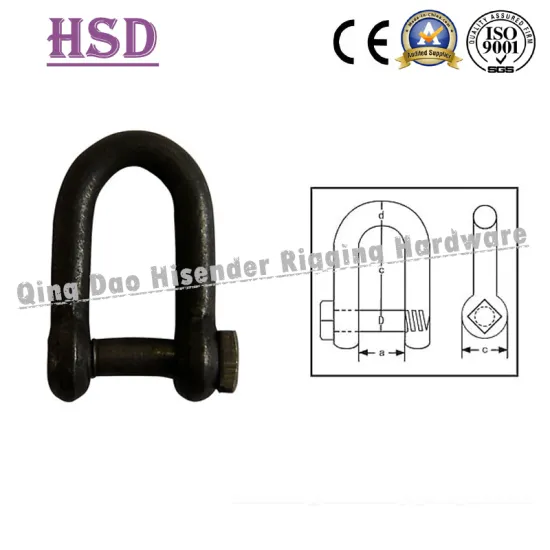 Fastener, Marine Rigging Hardware European D Type Trawling Shackle Square Head, Fishing Net Shackle, Anchor Shackle