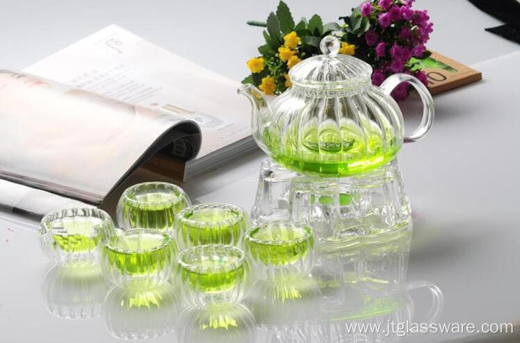 Glass Tea Set- Glass Pumpkin Shaped Teapot