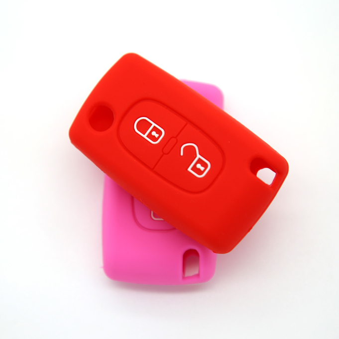 Peugeot 2 Buttons Rubber Key Case
