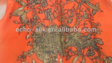 Colorful Silk Wool Twill scarf in Digital Print