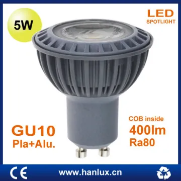 GU10 5W Plastic+Aluminium COB LED bulb