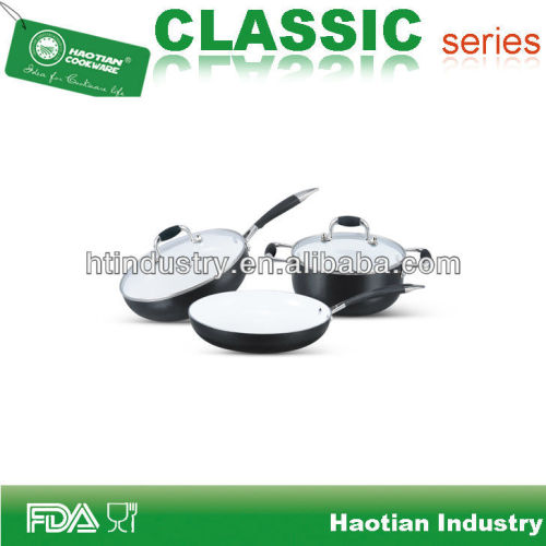 Ceramic coated cokware set with branded non stick coating