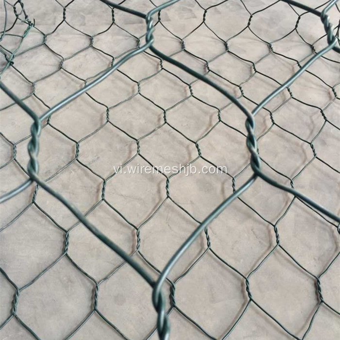 PVC tráng lục giác lưới Gabion giỏ