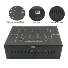 20 port hub USB com luz LED inteligente