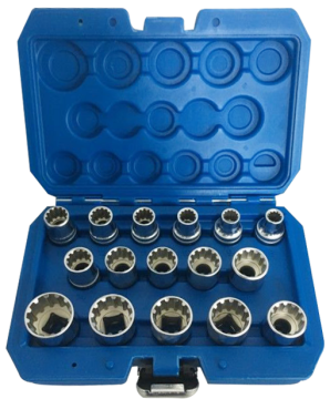 12-Corner Socket Set 16 Pcs with Storage Case