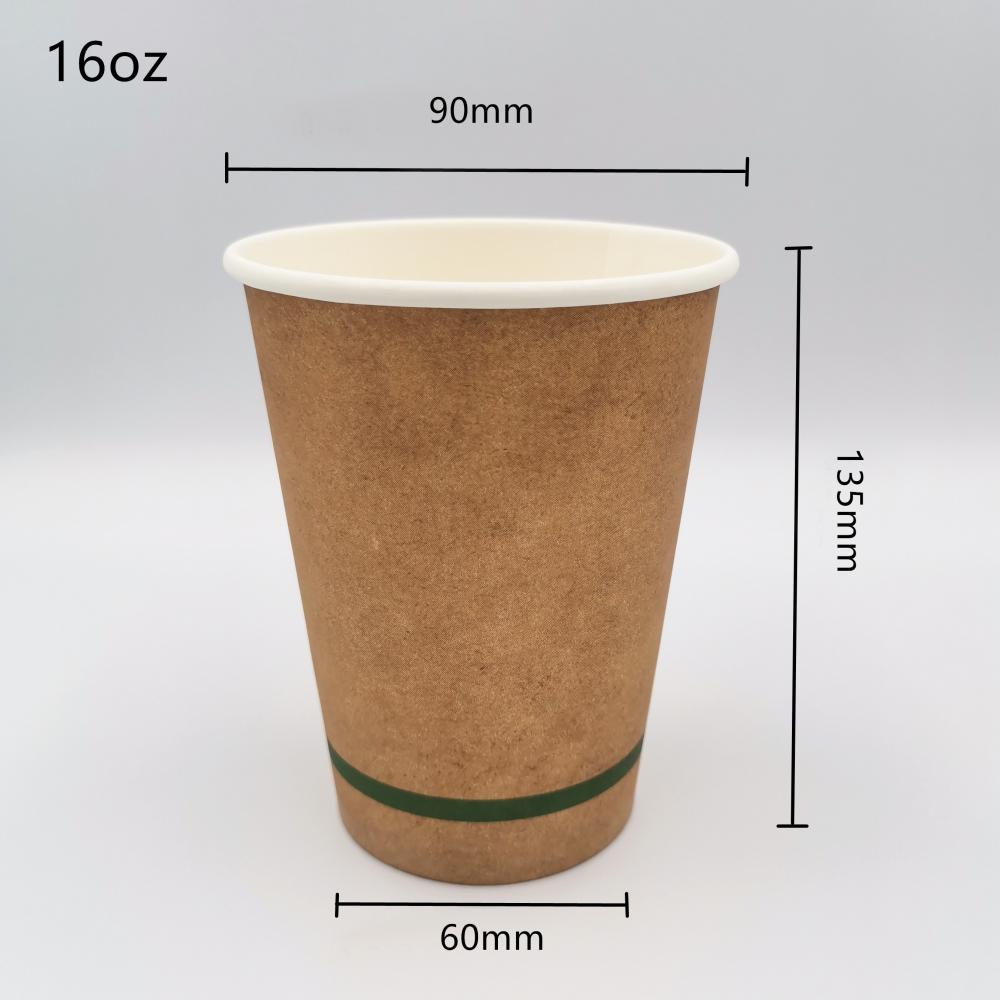 16oz Compostable PLA Lined Coffee Cups