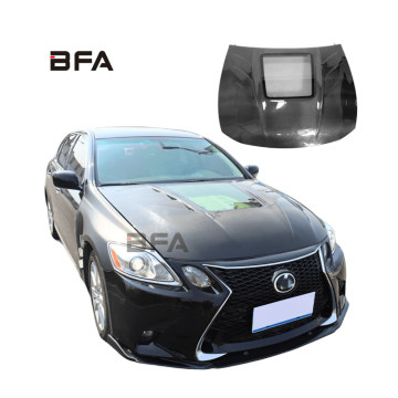 05-11 LEXUS GS350 GS400 GS430 GS450カーボンファイバーフード - クリアガラススタイル