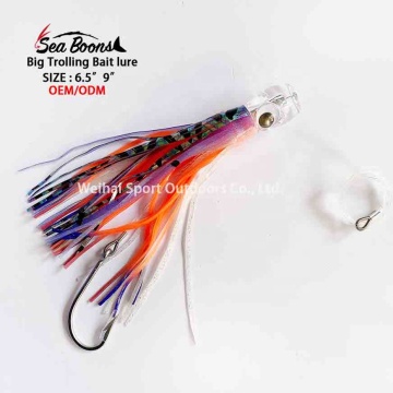 Resin Head Rubber Squid Skirts Soft Fishing Bait Lure - 16cm/25cm