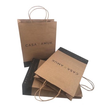 Eco-Friendly Biodegradable Reusable Brown Kraft Paper Bags for Fast Food Delivery