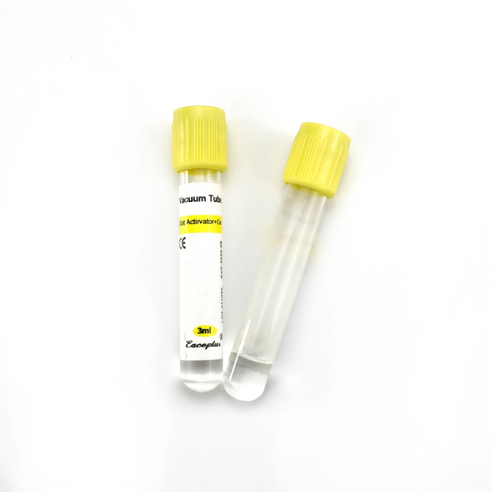 Le fabricant a évacué le tube de collecte de sang du récipient de prélèvement de sang du bouchon jaune du tube de sérum des fournitures médicales jetables avec du CE