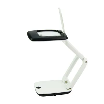 White Black 3X Handheld Magnifying Glass with LED Light