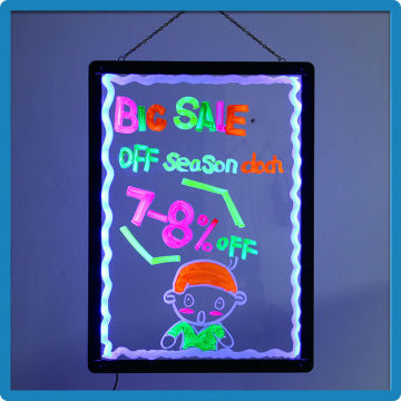 Promotion wholesale China products low price flashing message sign sparkle RGB5050 aluminium alloy frame clear display led writi
