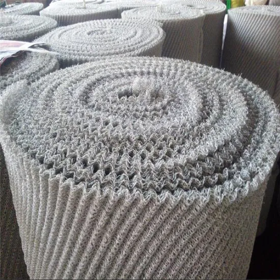 flat and crimped knitted wire mesh fabric