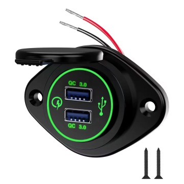 QC 3.0 Quick Charge 3.0 and PD 18W RVs USB Outlet 12V/24V Car 36W USB C Port Socket with Waterproof Cover