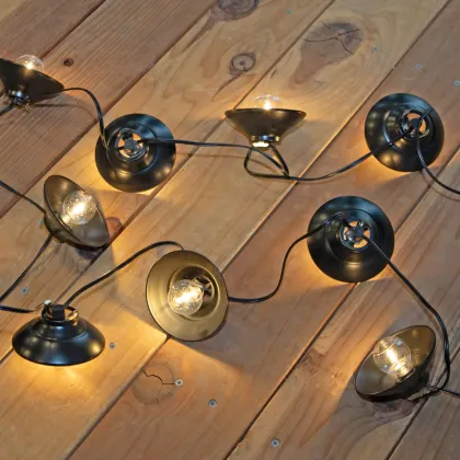 UL E12 G40 120V LED String Light - Bistro Lamp Mantle Palace, 11FT, 10LT, 12*12*12", 20AWG XTW Wire