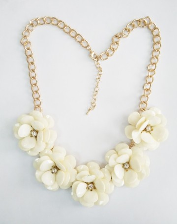 Statement Necklace, New Fashion Acrylic Flower Crystal Statement Necklace , Statement Necklace Hammered Wholesale PT2148