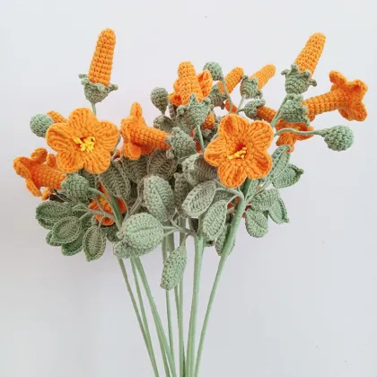 Handmade Wool Crochet Lingxiao Bouquet for Home Decoration and Hotel Ornaments - Holiday Gift