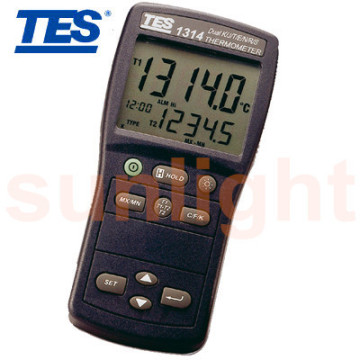 TES-1314 Dual Input K/J/E/T/R/S/N Digital Thermometer