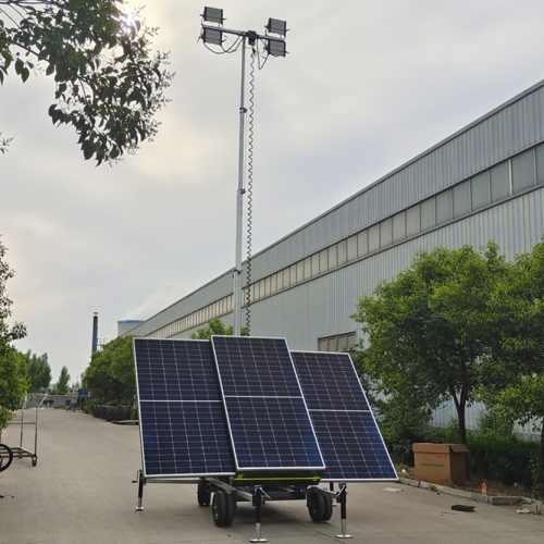 Solar Led Light Tower construction telescopic mast led mobile solar light tower Factory