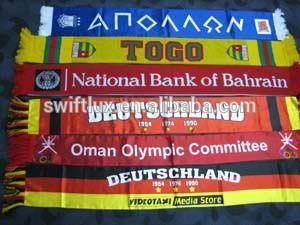 printing satin sport scarf for world cup,football scarf