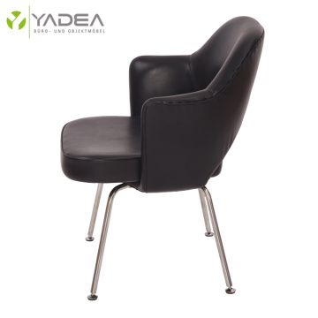 Elegant genuine leather Saarinen executive dining chair