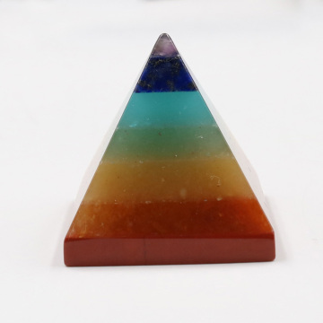 Natural crystal stone seven color chakras Pyramid