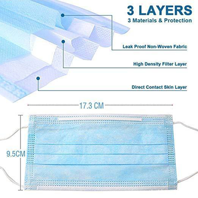 Factory direct supply 3 ply surgical face mask