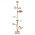 Árbol para gatos de madera y sisal de lujo para interiores de gran capacidad, marco de escalada de varios niveles, plataforma de descanso, muebles resistentes