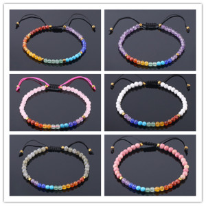 7 Chakra Bracelets for Women 4mm Crystals and Healing Stones Beaded Bracelets Meditation Yoga Jewelry for - Protection energy