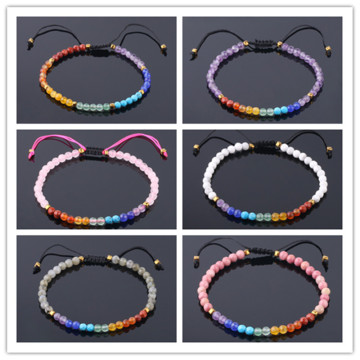 7 Chakra Bracelets for Women 4mm Crystals and Healing Stones Beaded Bracelets Meditation Yoga Jewelry for - Protection energy