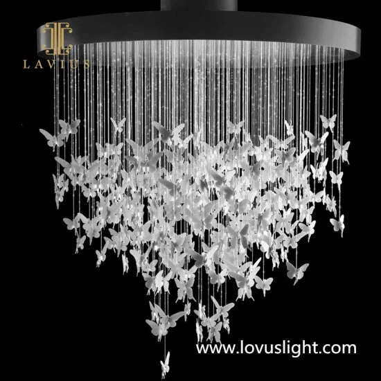 White light luxury exquisite restaurant villa chandelier small butterfly creative personality chandelier