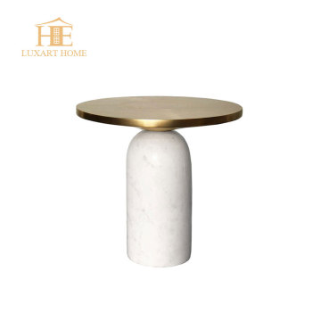 Modern White Marble Coffee Table for Living Room Luxury