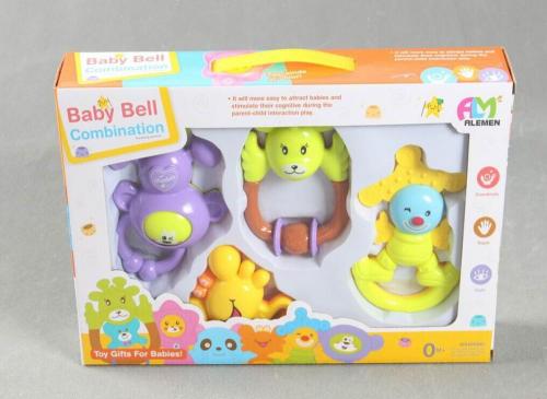 Động vật vui vẻ 4 mảnh Baby Rattle