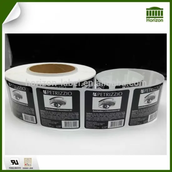 Eyeshadow sticker makeup cosmetic labels with gloss lamination