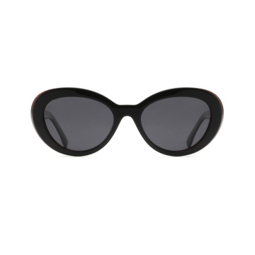 Women Fashion Round Uv400 Polarized Shade Acetate Sunglasses