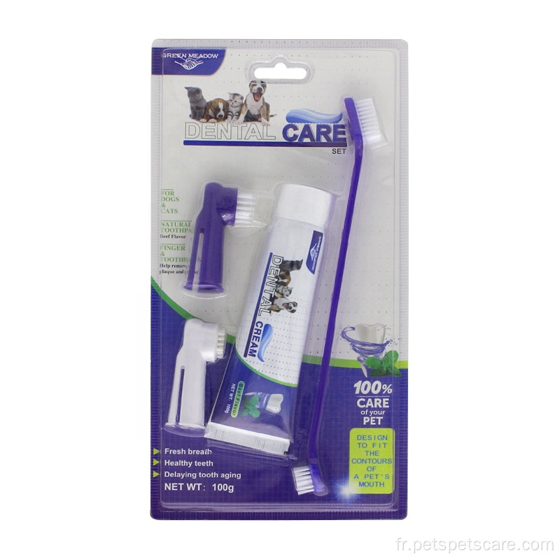 Brosse à dents pour animaux de compagnie brosse à dents et dentifrice