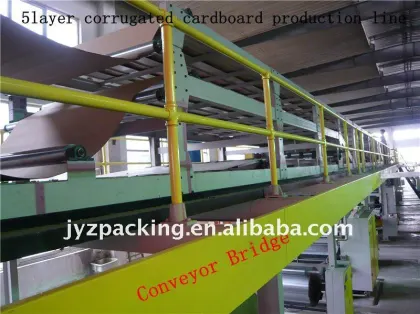 Corrugated box production line conveyor bridge