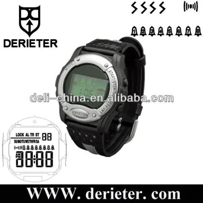 Fashion plastic case and silicone strap LCD watch vibra alarm