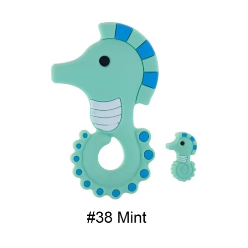 Soft Silicone Baby Teether Seahorse Design Toy Pacifier Clip Silicone Teether Manufactory