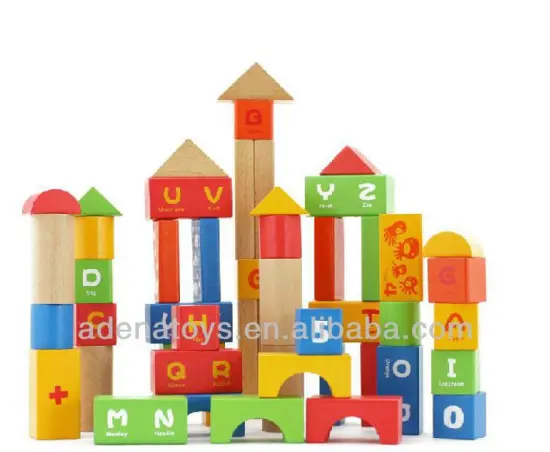 Wooden kids educational DIY Toys Building Block 50pcsWooden Educational Building Block
