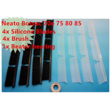 4x Silicone Blades + 4x Brush + 1x Beater bearing Replacement for Neato Botvac 70e 75 80 85 Automatic Vacuum Cleaner Robots