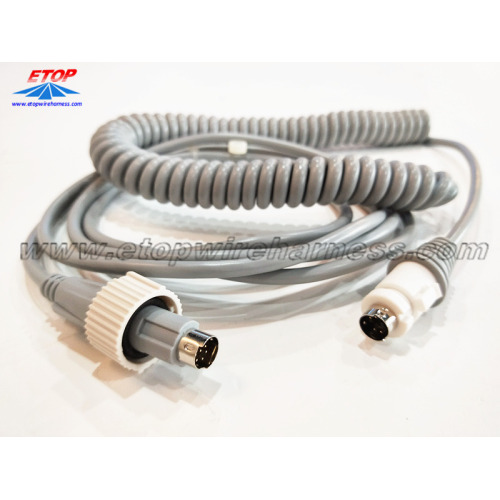 cable en espiral con conectores DIN para máquina médica