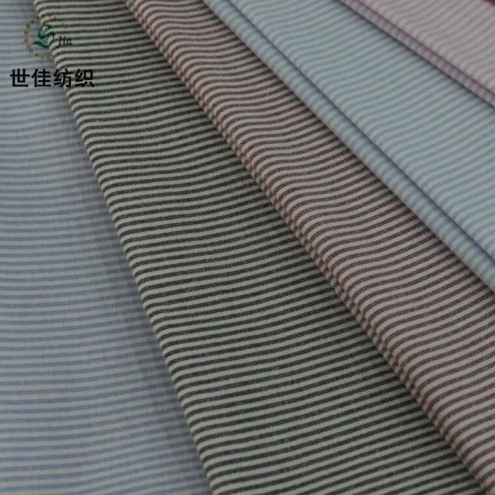 POLYESTER COTTON YARN DYED STRIPE OXFORD TEXTILE FABRIC