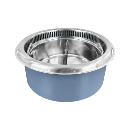 square smoke free multi person hot pot table